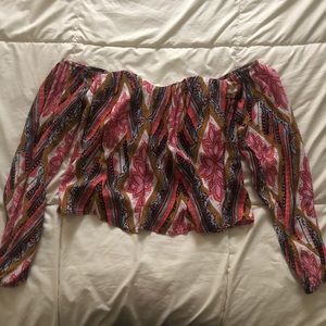 ⭐️2/$10⭐️ Boho Print Off Shoulder Top Small